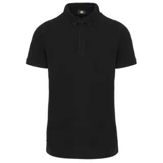 WK. Designed To Work Herenpolo met drukknoopkraag en korte mouwen in Black, voorkant