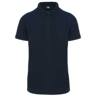 WK. Designed To Work Herenpolo met drukknoopkraag en korte mouwen in Navy, voorkant