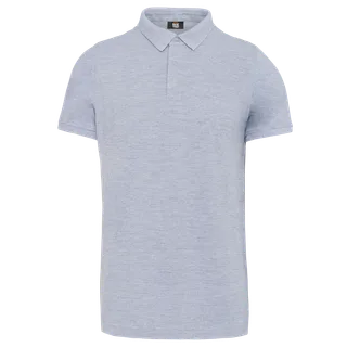 WK. Designed To Work Herenpolo met drukknoopkraag en korte mouwen in Oxford Grey, voorkant
