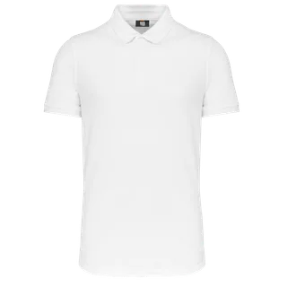 WK. Designed To Work Herenpolo met drukknoopkraag en korte mouwen in White, voorkant