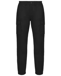 WK. Designed To Work Unisex trousers with elasticated bottom leg in Black, voorkant