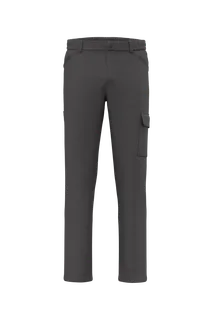 WK. Designed To Work Unisex cotton stretch trousers in Dark Grey, voorkant