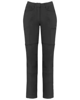 WK. Designed To Work Gerecyclede stretchbroek voor dames in Dark Grey, voorkant