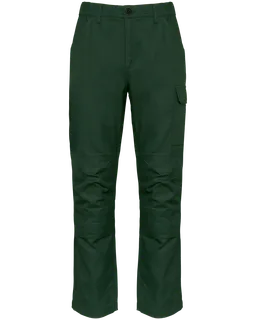 WK. Designed To Work Men’s multi-pocket work trousers in Forest Green, voorkant