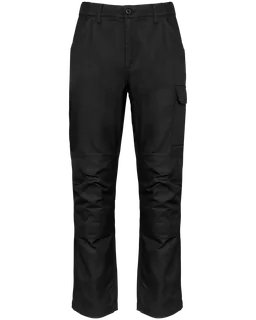 WK. Designed To Work Men’s multi-pocket work trousers in Black, voorkant