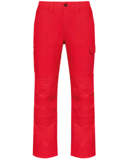 WK. Designed To Work Men’s multi-pocket work trousers in Red, voorkant