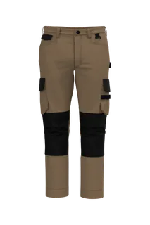 WK. Designed To Work Men’s two-tone work trousers in Camel / Black, voorkant