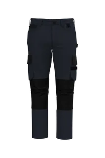 WK. Designed To Work Men’s two-tone work trousers in Navy / Black, voorkant