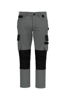 WK. Designed To Work Men’s two-tone work trousers in Silver / Black, voorkant