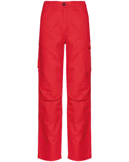 WK. Designed To Work Dames werkbroek met meerdere zakken in Red, voorkant
