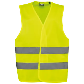 WK. Designed To Work Kids visibility vest in Hi Viz Yellow, voorkant
