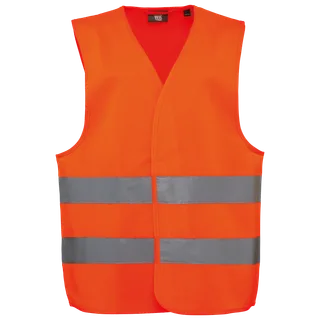WK. Designed To Work Kids visibility vest in Hi Viz Orange, voorkant