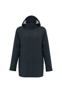 WK. Designed To Work Unisex coated rain jacket in Navy, voorkant