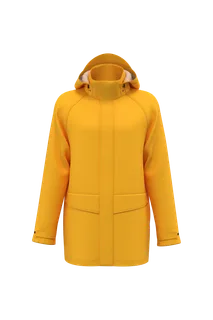 WK. Designed To Work Unisex coated rain jacket in Yellow, voorkant