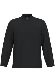 WK. Designed To Work Ecologisch en ademend koksjasje met lange mouwen uniseks in Black, voorkant
