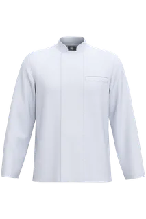 WK. Designed To Work Ecologisch en ademend koksjasje met lange mouwen uniseks in White, voorkant