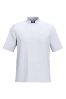 WK. Designed To Work Ecologisch en ademend koksjasje met korte mouwen uniseks in White, voorkant