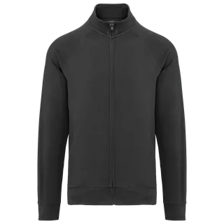 WK. Designed To Work Unisex cotton cadet jacket raglan sleeves in Dark Grey, voorkant