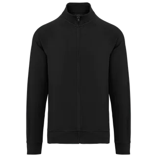 WK. Designed To Work Unisex cotton cadet jacket raglan sleeves in Black, voorkant