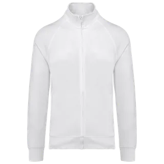 WK. Designed To Work Unisex cotton cadet jacket raglan sleeves in White, voorkant
