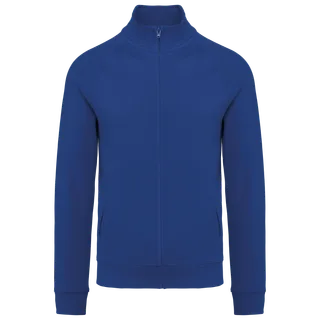 WK. Designed To Work Unisex cotton cadet jacket raglan sleeves in Royal Blue, voorkant