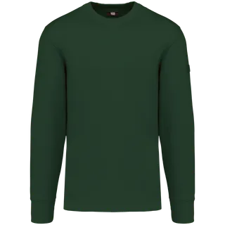 WK. Designed To Work Sweater ingezette mouwen in Forest Green, voorkant
