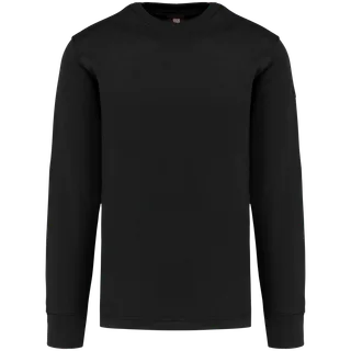 WK. Designed To Work Sweater ingezette mouwen in Black, voorkant