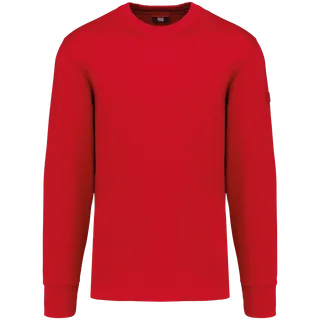 WK. Designed To Work Sweater ingezette mouwen in Red, voorkant
