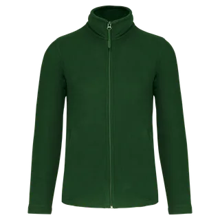 WK. Designed To Work Full zip microfleece jacket man in Forest Green, voorkant