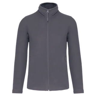 WK. Designed To Work Full zip microfleece jacket man in Convoy Grey, voorkant