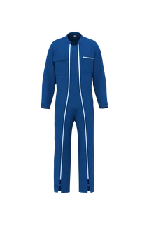WK. Designed To Work Werkoverall met dubbele rits uniseks in Royal Blue, voorkant