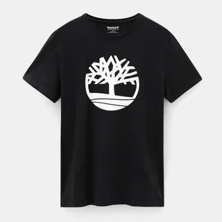 Timberland Brand Tree T-shirt van biologisch katoen in Black, voorkant