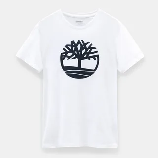 Timberland Brand Tree T-shirt van biologisch katoen in White, voorkant