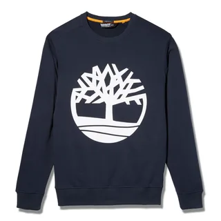 Timberland Core Tree sweater met ronde hals in Dark Sapphire / White, voorkant