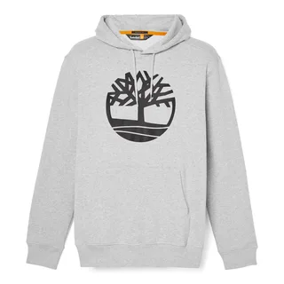Timberland Hoodie in Medium Grey Heather / Dark Sapphire, voorkant
