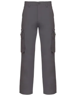 Kariban Multi pocket trousers in Dark Grey, voorkant