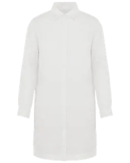 Spasso Linnen overhemdjurk voor dames in White, voorkant