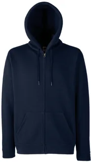Fruit of the Loom Heren Premium hoodie met volledige rits in Deep Navy, voorkant