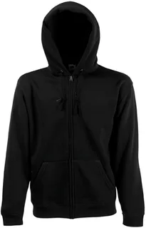 Fruit of the Loom Heren Premium hoodie met volledige rits in Black, voorkant