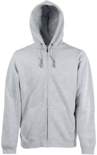 Fruit of the Loom Heren Premium hoodie met volledige rits in Heather Grey, voorkant