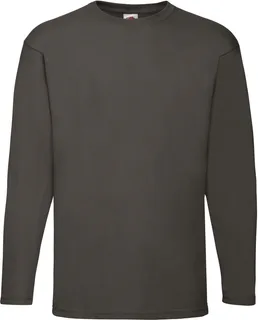Fruit of the Loom Value Weight Longsleeves T-shirt in Black, voorkant