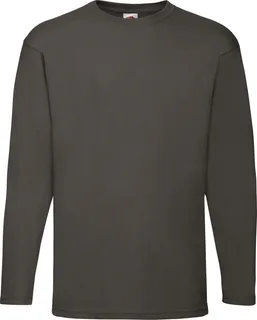 Fruit of the Loom Value Weight Longsleeves T-shirt in Light Graphite, voorkant