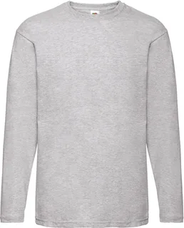 Fruit of the Loom Value Weight Longsleeves T-shirt in Heather Grey, voorkant