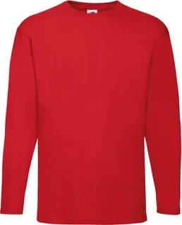 Fruit of the Loom Value Weight Longsleeves T-shirt in Red, voorkant