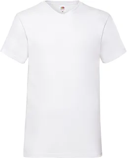 Fruit of the Loom T-shirt met V-hals in White, voorkant