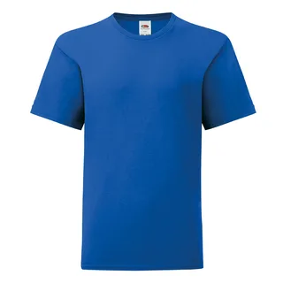 Fruit of the Loom Iconic 195 T kids’ t-shirt in Royal Blue, voorkant