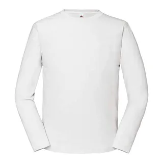 Fruit of the Loom T-shirt Iconic 195 met lange mouwen in White, voorkant