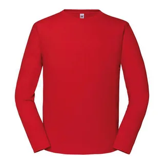 Fruit of the Loom T-shirt Iconic 195 met lange mouwen in Red, voorkant