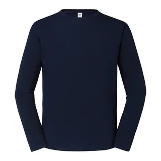 Fruit of the Loom T-shirt Iconic 195 met lange mouwen in Deep Navy, voorkant