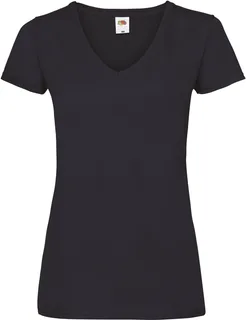 Fruit of the Loom Lady-Fit Valueweight V-neck T-shirt in Deep Navy, voorkant